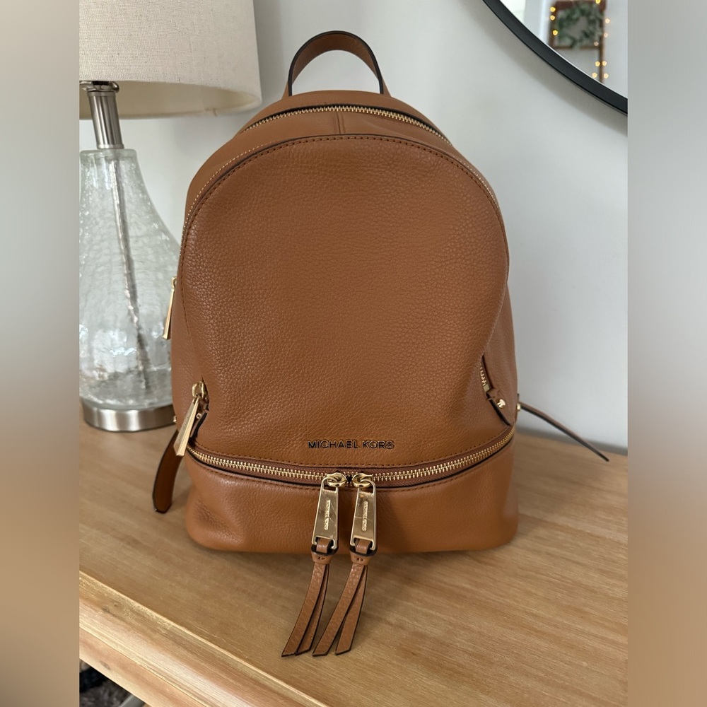 Michael Kors brown leather backpack.Like new!